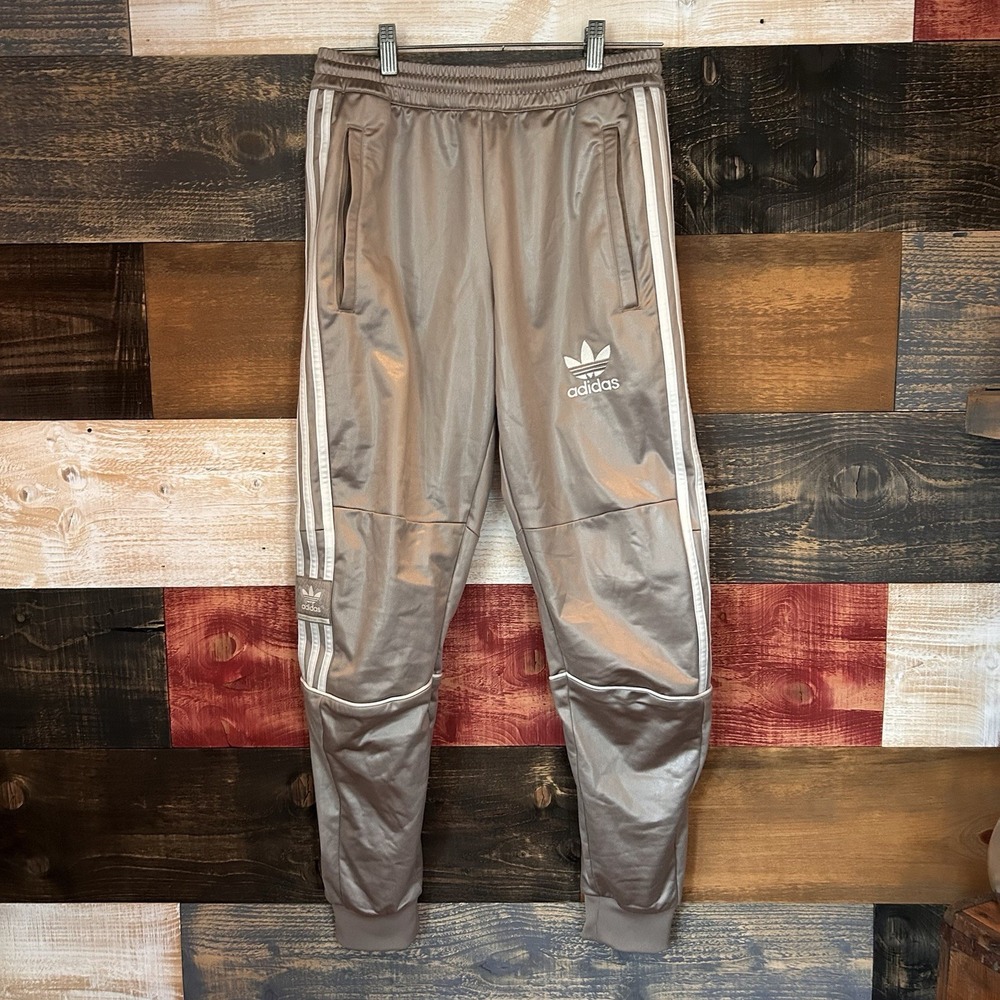 Adidas Mens Tracksuit Bottoms S Beige Chile 20 Wonder Wet Look Originals Pants
